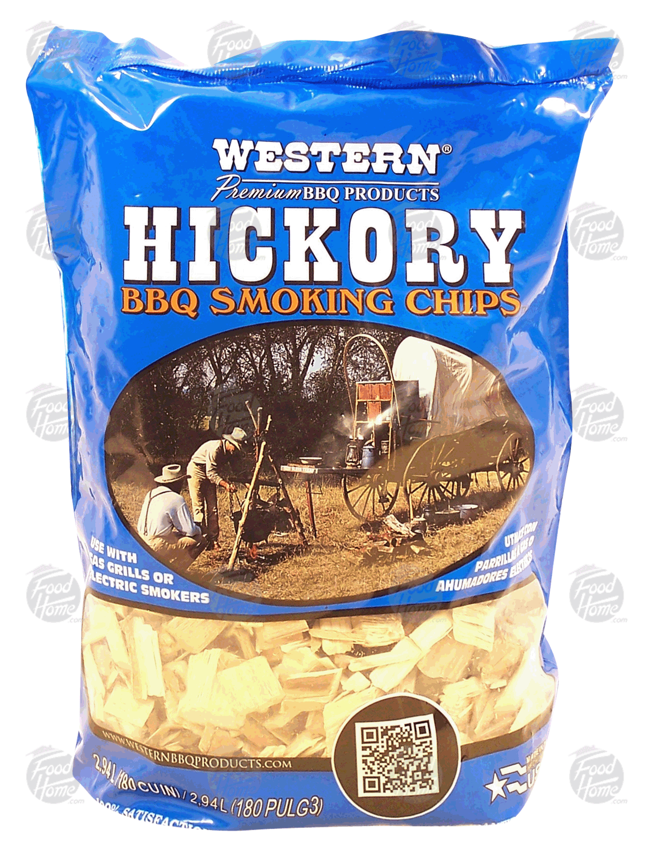 Western  hickory bbq smoking chips, use with gas grills or electric smokers Full-Size Picture